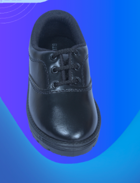 ARIGOLD Kids - LEO Boys School Shoes - UK 2Y To UK 5Y -  Black & White