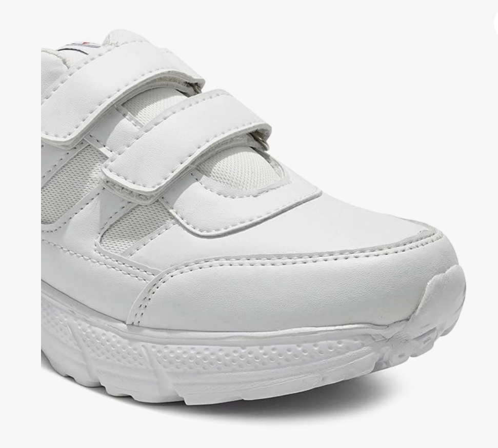Asian - EXPO casual & Sneaker Welcro School Shoe - White | Extra Max Cushion Lightweight Sports Shoes for Men's & Boy's