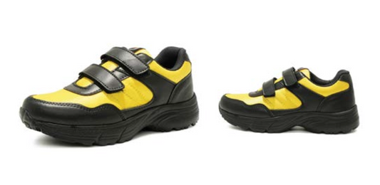 Asian - Wisdom-05 Velcro Shoe - Yellow Shoe with black base (Customisation Available)